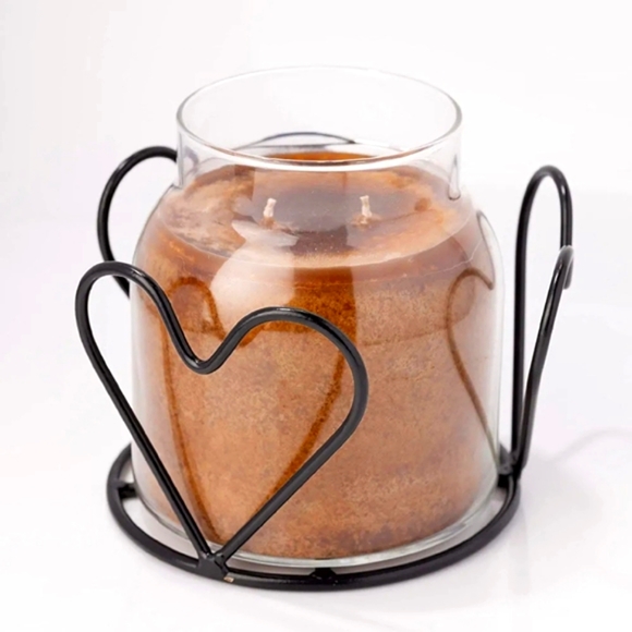 Metal Candle Jar Holder - Black Heart Candle Jar Holder - Picture 6 of 6